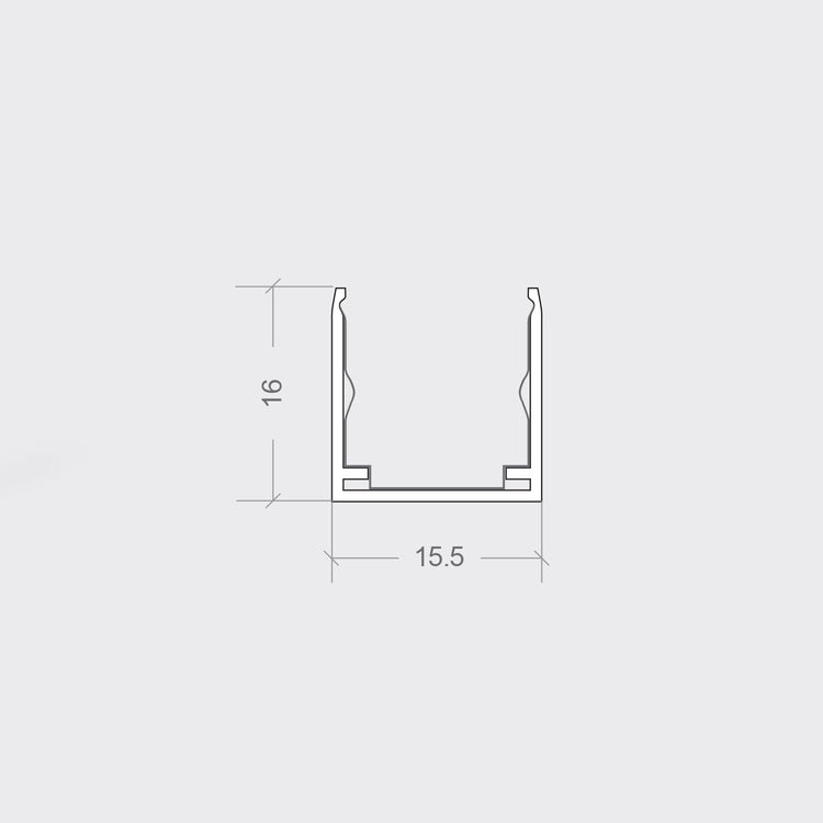 13×13 FlexCore | Mounting Profile W15.5 × H16mm